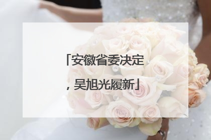 安徽省委决定，吴旭光履新