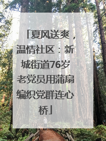 夏风送爽，温情社区：新城街道76岁老党员用蒲扇编织党群连心桥