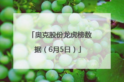 奥克股份龙虎榜数据（6月5日）
