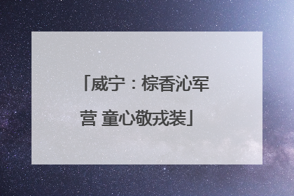 威宁：棕香沁军营 童心敬戎装