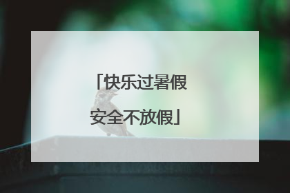 快乐过暑假 安全不放假