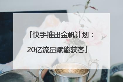 快手推出金帆计划：20亿流量赋能获客