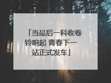 当最后一科收卷铃响起 青春下一站正式发车