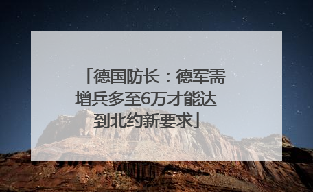 德国防长：德军需增兵多至6万才能达到北约新要求