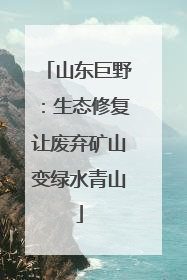 山东巨野：生态修复让废弃矿山变绿水青山