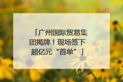 广州国际贸易集团揭牌！现场签下超亿元“首单”