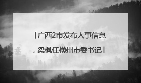 广西2市发布人事信息，梁枫任横州市委书记