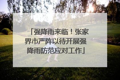 强降雨来临！张家界市严阵以待开展强降雨防范应对工作