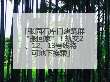 张园石库门建筑群“搬回家”！轨交2、12、13号线将可地下换乘