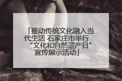 推动传统文化融入当代生活 石家庄市举行“文化和自然遗产日”宣传展示活动