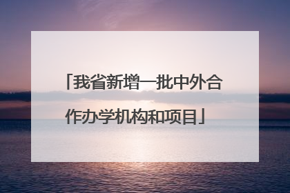 我省新增一批中外合作办学机构和项目