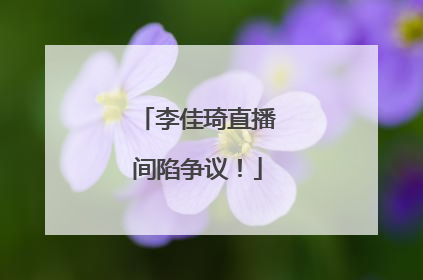 李佳琦直播间陷争议！