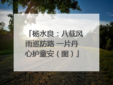 杨水良：八载风雨巡防路 一片丹心护童安（图）