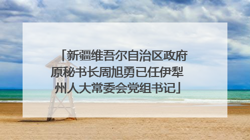 新疆维吾尔自治区政府原秘书长周旭勇已任伊犁州人大常委会党组书记