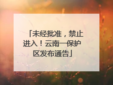 未经批准，禁止进入！云南一保护区发布通告