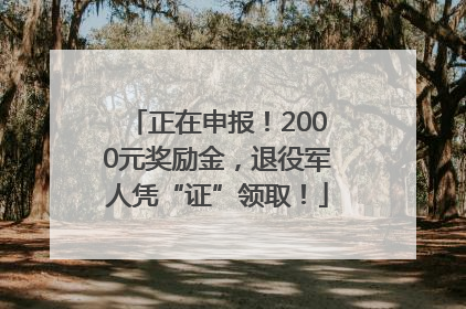 正在申报！2000元奖励金，退役军人凭“证”领取！