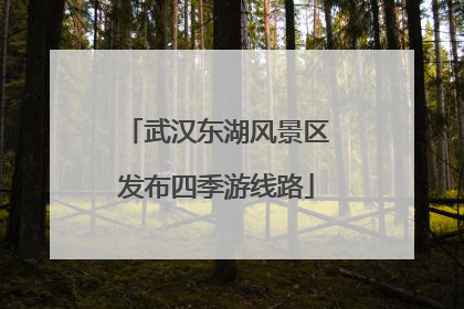 武汉东湖风景区发布四季游线路