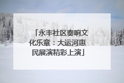 永丰社区奏响文化乐章：大运河惠民展演精彩上演