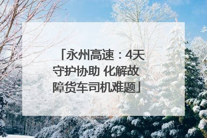 永州高速：4天守护协助 化解故障货车司机难题