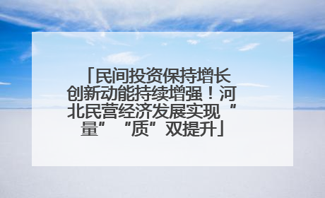 民间投资保持增长 创新动能持续增强！河北民营经济发展实现“量”“质”双提升