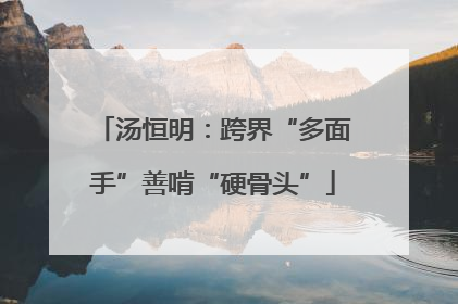 汤恒明：跨界“多面手”善啃“硬骨头”