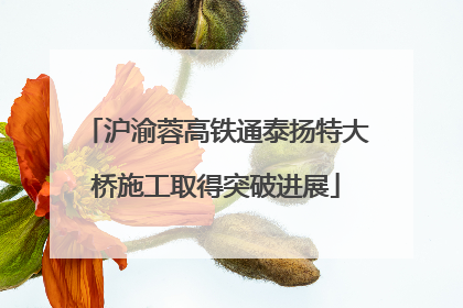 沪渝蓉高铁通泰扬特大桥施工取得突破进展