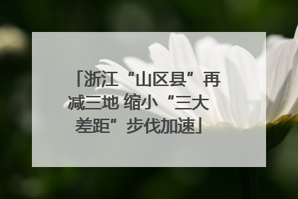 浙江“山区县”再减三地 缩小“三大差距”步伐加速