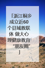 浙江桐乡成立近60个县域教联体 做大心理健康教育“朋友圈”