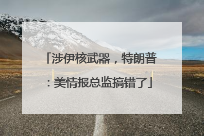 涉伊核武器，特朗普：美情报总监搞错了
