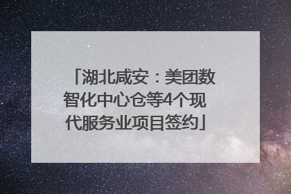 湖北咸安：美团数智化中心仓等4个现代服务业项目签约