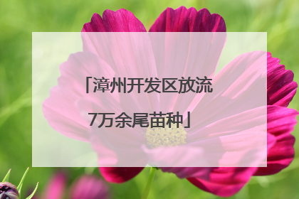 漳州开发区放流7万余尾苗种