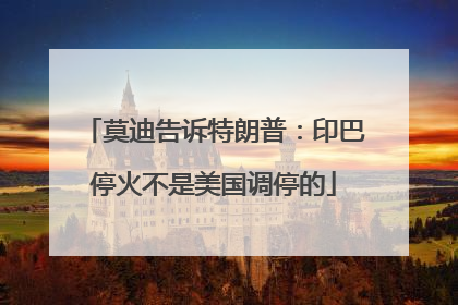 莫迪告诉特朗普：印巴停火不是美国调停的