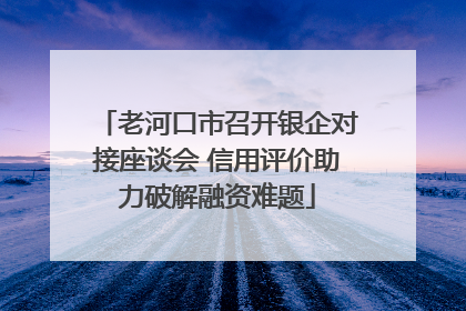 老河口市召开银企对接座谈会 信用评价助力破解融资难题
