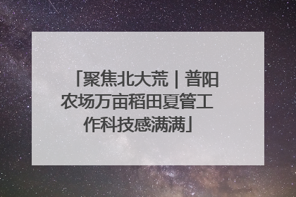聚焦北大荒｜普阳农场万亩稻田夏管工作科技感满满