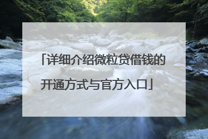 详细介绍微粒贷借钱的开通方式与官方入口