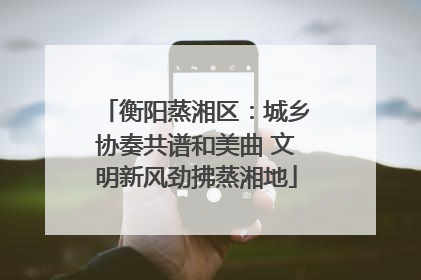 衡阳蒸湘区：城乡协奏共谱和美曲 文明新风劲拂蒸湘地