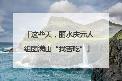 这些天，丽水庆元人组团满山“找苦吃”