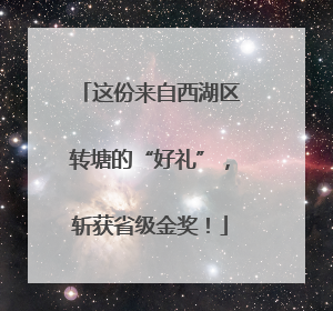 这份来自西湖区转塘的“好礼”，斩获省级金奖！