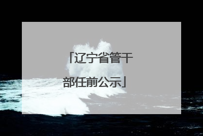 辽宁省管干部任前公示
