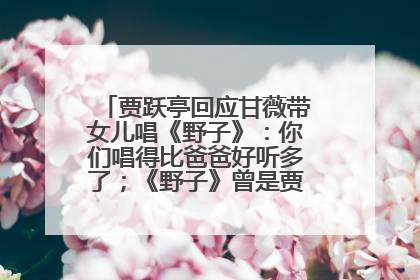 贾跃亭回应甘薇带女儿唱《野子》：你们唱得比爸爸好听多了；《野子》曾是贾跃亭“代表作”