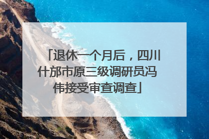 退休一个月后，四川什邡市原三级调研员冯伟接受审查调查