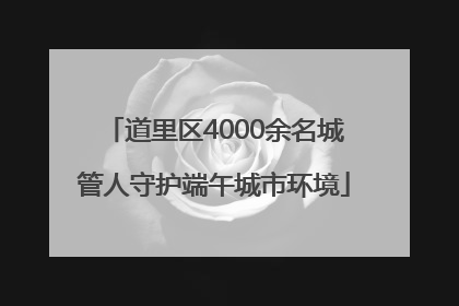 道里区4000余名城管人守护端午城市环境