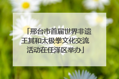 邢台市首届世界非遗王其和太极拳文化交流活动在任泽区举办