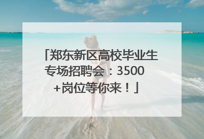 郑东新区高校毕业生专场招聘会：3500+岗位等你来！