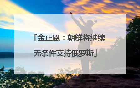 金正恩：朝鲜将继续无条件支持俄罗斯