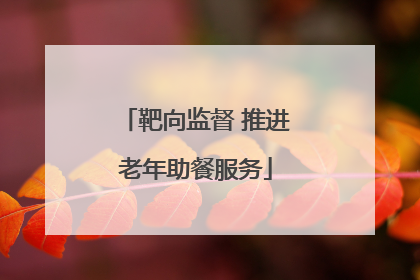 靶向监督 推进老年助餐服务