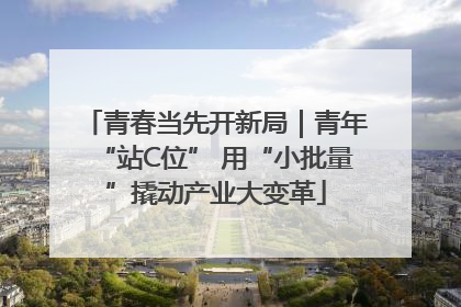青春当先开新局｜青年“站C位” 用“小批量”撬动产业大变革