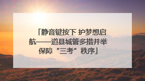 静音键按下 护梦想启航——道县城管多措并举保障“三考”秩序