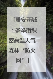雅安雨城：多举措织密高温天气森林“防火网”