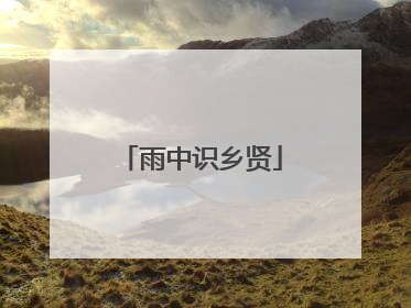 雨中识乡贤